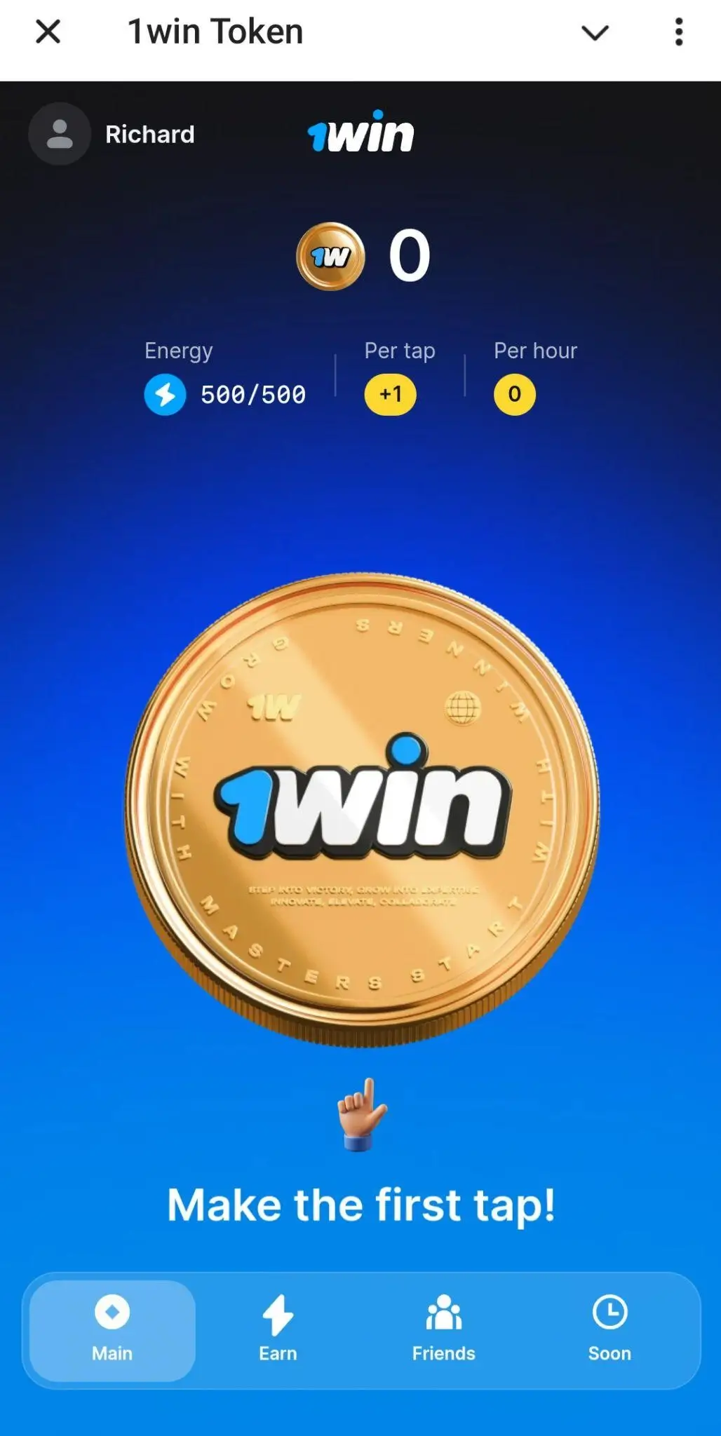 Game for earning coins 1win